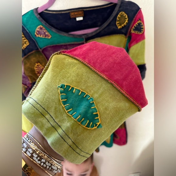 Anthropologie Colorful Patchwork Long Sleeve Top - Picture 5 of 10